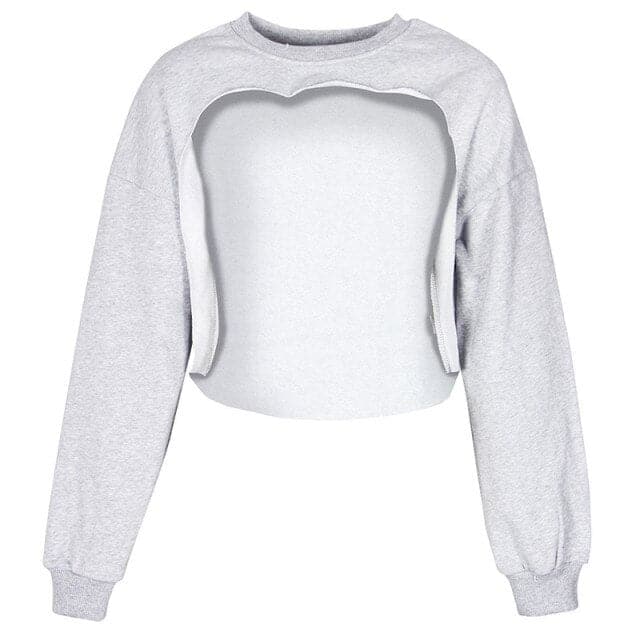 Irregular Cut Out Streetwear New Oneck Hoodies