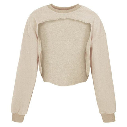 Irregular Cut Out Streetwear New Oneck Hoodies