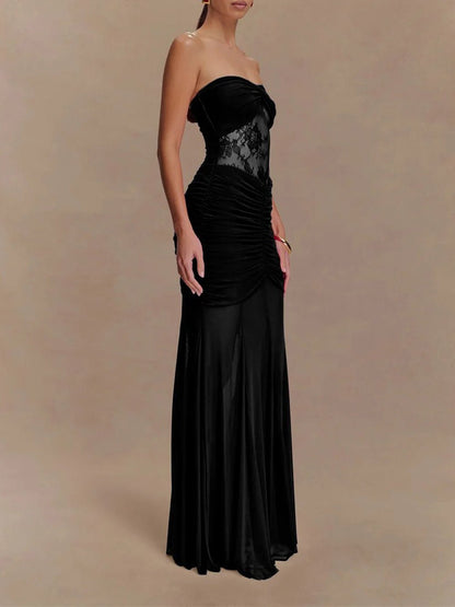 Rebecca Backless Off Shoulder Maxi Dress