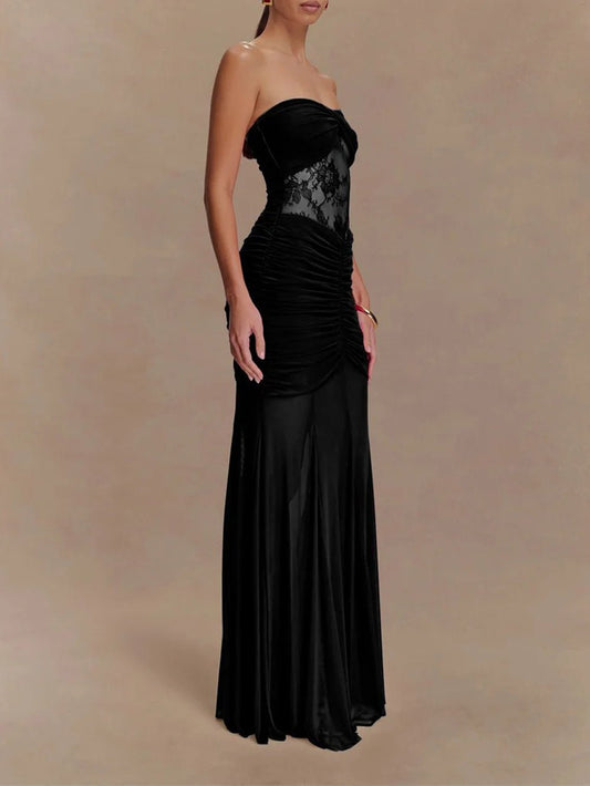 Rebecca Backless Off Shoulder Maxi Dress