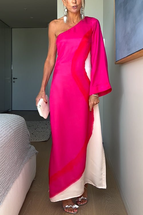 Aitana Stylish One-shoulder Maxi Dress with Slit for Women