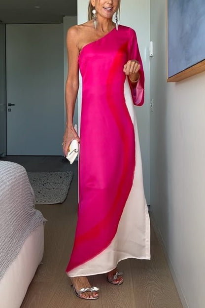 Aitana Stylish One-shoulder Maxi Dress with Slit for Women