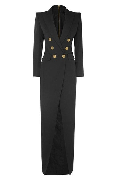 Julia Minimalist Maxi Blazer Dress Elevated Occasion Wear