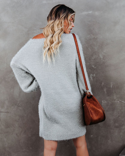 So In Love Knit Sweater Dress Heather Grey FINAL