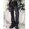 Buckle Strap Detail Printed Cargo Jeans