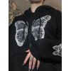 Y2K Butterfly Oversized Zip Up Hoodie