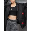 Embroidered Star Zip Up Hoodie