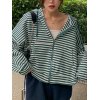 Oversized Vintage Stripe Zip Up Hoodie