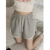 Contrast Trim Gray Sweat Shorts