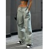 Belted Drawstring Parachute Cargo Pants