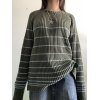 Striped Ribbed Pullover Knit Sweater
