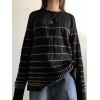 Striped Ribbed Pullover Knit Sweater