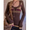 Button Front Jacquard Knitted Sweater