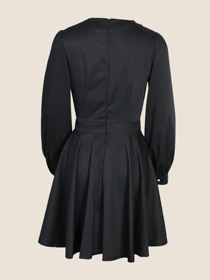 V neck Solid Elegant Dress