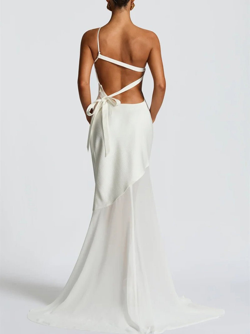 Vivienne One-Shoulder Mesh Maxi Dress