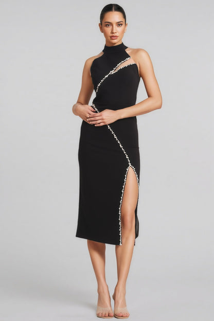 Salemse Diamante Split Midi Dress