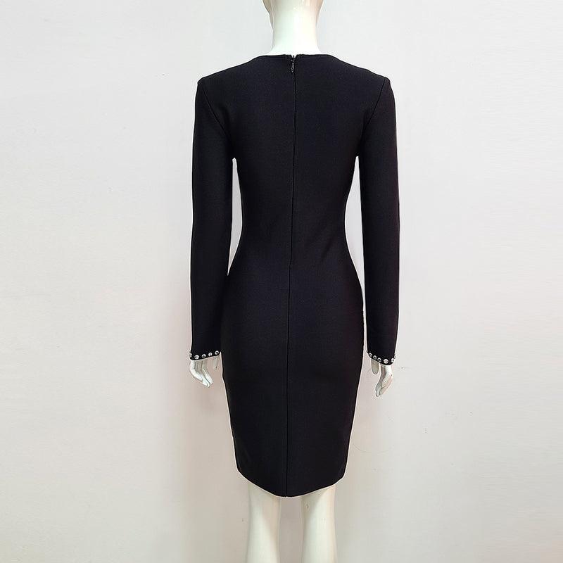 Zelia Embellished Long Sleeves Mini Dress
